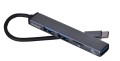 Hub USB-C, czytnik kart Orico AH-12F-GY-BP 3xUSB-A 3.1 Gen1, 5Gbps, alu - 1491926