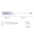 Hub USB-C Orico PW4U-C3-015-WH-EP 4x USB-A 3.1 biały - 1690317