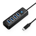 Hub USB-C Orico PW4U-C3-015-BK-EP 4x USB-A 3.1 czarny - 1525100