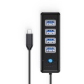 Hub USB-C Orico PW4U-C3-015-BK-EP 4x USB-A 3.1 czarny - 1690322