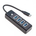 Hub USB-C Orico PW4U-C3-015-BK-EP 4x USB-A 3.1 czarny - 1690326