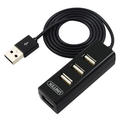 Hub USB Unitek Y-2140 4x USB 2.0 mini czarny - 738288