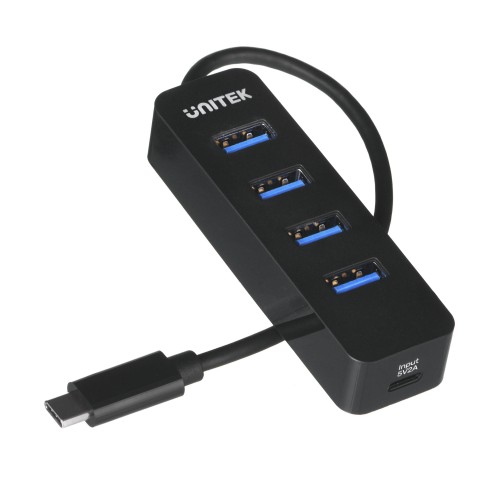 HUB USB-C Unitek H1117B 4xUSB-A 3.1, aktywny, 10W - 1157862