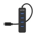 HUB USB-C Unitek H1117B 4xUSB-A 3.1, aktywny, 10W - 1127957