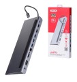 Hub USB-C Unitek D1022B 11 w 1, USB-C, RJ45, MST, 100W PD - 1182550
