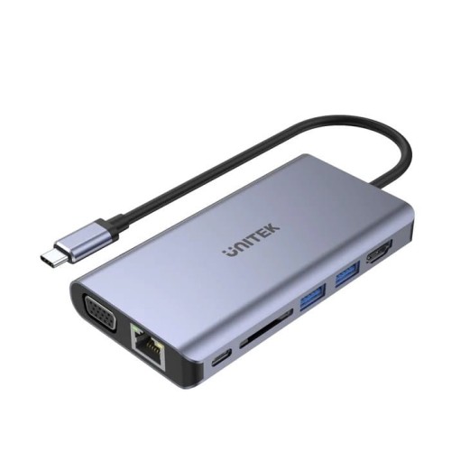 Hub USB-C Unitek D1019B 3.1 8w1, Power Delivery 100W - 1430009