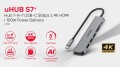 Hub USB-C Unitek H1118A 7w1, HDMI 4K, 3x USB-A, USB-C PD 100W, alu - 1690488