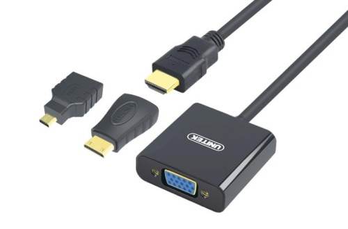 Adapter Unitek Y-6355 mini-micro HDMI to VGA + audio - 683590