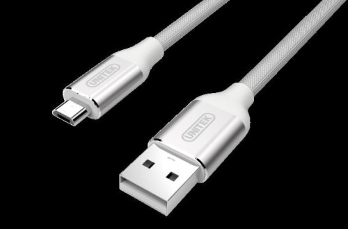 Kabel Unitek Y-C4026ASL Premium USB-microUSB Nylon; Silver - 683611