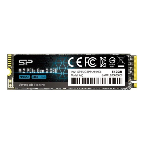 Dysk SSD Silicon Power A60 512GB PCIe Gen3x4 NVMe (2200/1600 MB/s) 2280 BULK - 1678449