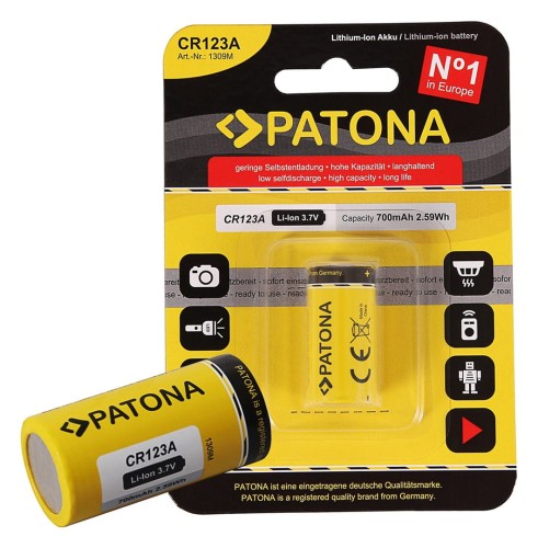 Akumulator Patona Premium PA-BA-1309 Standard CR123A 16340 LI-ION 3,7V 700MAH - 1338477