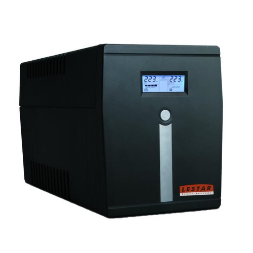 Zasilacz awaryjny UPS Lestar MCL-1500u Line-Interactive 1500VA/900W AVR LCD 6xIEC USB RJ-45 Black - 984217