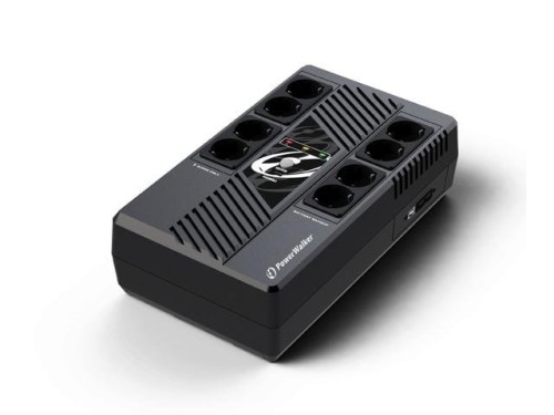 Zasilacz awaryjny UPS Power Walker Line-Interactive 600VA 8x Schuko, RJ45 In/Out, USB HID, USB Ładowarka - 984331