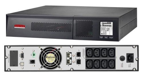 Zasilacz awaryjny UPS Lestar OtRT-1100XL 1100VA/880W PF 0,8 Sinus LCD RT 2x9Ah 8xIEC USB RS RJ-45 w/1A charger - 698055