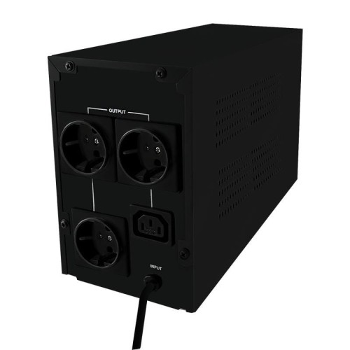 UPS  QOLTEC 1000VA 600W / 1xIEC / 3xSchuco / LCD - 580955