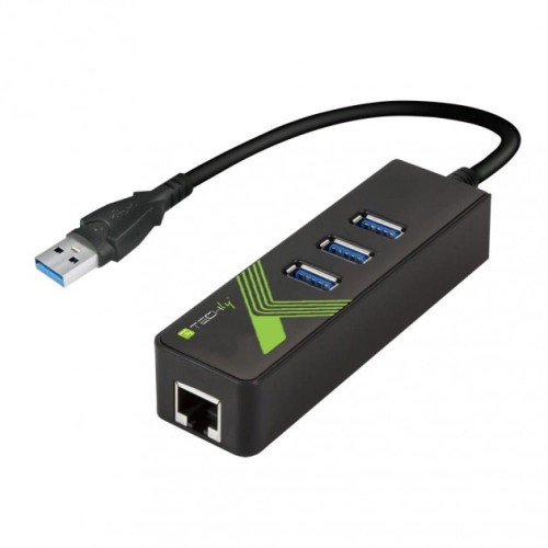 Karta sieciowa / Adapter Techly USB 3.0 na Gigabit RJ45 Hub 3x USB - 1729498