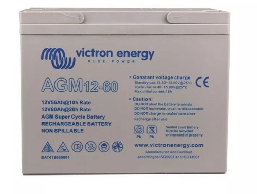 Akumulator ołowiowy Victron Energy Deep Cycle, AGM, 12 V, 60 Ah (BAT412550084) - 1685277