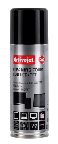 Activejet AOC-104 Pianka do czyszczenia matryc (200 ml) Antystatyczna pianka z aktywnymi cząsteczkami środków powierzchniowo-czynnych, usuwająca wszelkiego rodzaju zanieczyszczenia z wyświetlaczy ciek - 820413