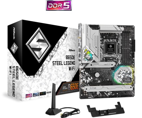 Płyta ASrock B650E STEEL LEGEND WIFI /AMD B650/DDR5/SATA3/M.2/USB3.2/WiFi/BT/PCIe5.0/AM5/ATX - 1195013