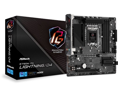 Płyta ASrock Z790M PG Lightning/D4 /Z790/DDR4/SATA3/M.2/USB3.1/PCIe4.0/s.1700/mATX - 1214698