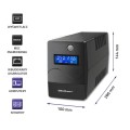 Zasilacz awaryjny UPS Qoltec Monolith | 850VA | 480W | LCD | USB | RJ45 - 1135991