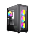 GEMBIRD OBUDOWA FORNAX X450MAX MIDI-TOWER (2X USB 3.0, 2X USB 2.0, 1X USB-C, HD AUDIO, SZKLANY PANEL BOCZNY, ARGB) CZARNA - 1684369