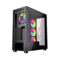GEMBIRD OBUDOWA FORNAX X450MAX MIDI-TOWER (2X USB 3.0, 2X USB 2.0, 1X USB-C, HD AUDIO, SZKLANY PANEL BOCZNY, ARGB) CZARNA - 1684376