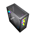 GEMBIRD OBUDOWA FORNAX X450MAX MIDI-TOWER (2X USB 3.0, 2X USB 2.0, 1X USB-C, HD AUDIO, SZKLANY PANEL BOCZNY, ARGB) CZARNA - 1684372