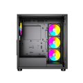 GEMBIRD OBUDOWA FORNAX X450MAX MIDI-TOWER (2X USB 3.0, 2X USB 2.0, 1X USB-C, HD AUDIO, SZKLANY PANEL BOCZNY, ARGB) CZARNA - 1684374