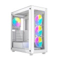 GEMBIRD OBUDOWA FORNAX X450MAX MIDI-TOWER (2X USB 3.0, 2X USB 2.0, 1X USB-C, HD AUDIO, SZKLANY PANEL BOCZNY, ARGB) BIAŁA - 1684379