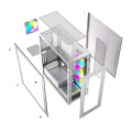 GEMBIRD OBUDOWA FORNAX X450MAX MIDI-TOWER (2X USB 3.0, 2X USB 2.0, 1X USB-C, HD AUDIO, SZKLANY PANEL BOCZNY, ARGB) BIAŁA - 1684388