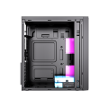 GEMBIRD OBUDOWA FORNAX M100RGB MIDI-TOWER (2X USB .0, 1X USB 3.0, HD AUDIO, PODŚWIETLENIE RGB) SZKLANY PANEL BOCZNY, CZARNA - 1684367