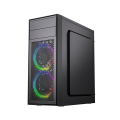GEMBIRD OBUDOWA FORNAX M100RGB MIDI-TOWER (2X USB .0, 1X USB 3.0, HD AUDIO, PODŚWIETLENIE RGB) SZKLANY PANEL BOCZNY, CZARNA - 1684361