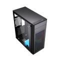 GEMBIRD OBUDOWA FORNAX M100RGB MIDI-TOWER (2X USB .0, 1X USB 3.0, HD AUDIO, PODŚWIETLENIE RGB) SZKLANY PANEL BOCZNY, CZARNA - 1684362