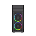 GEMBIRD OBUDOWA FORNAX M100RGB MIDI-TOWER (2X USB .0, 1X USB 3.0, HD AUDIO, PODŚWIETLENIE RGB) SZKLANY PANEL BOCZNY, CZARNA - 1684360