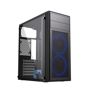 GEMBIRD OBUDOWA FORNAX M100B MIDI-TOWER (2X USB 2.0, 1X USB 3.0, HD AUDIO) , NIEBIESKIE PODŚWIETLENIE,CZARNA