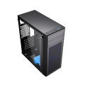 GEMBIRD OBUDOWA FORNAX M100B MIDI-TOWER (2X USB 2.0, 1X USB 3.0, HD AUDIO) , NIEBIESKIE PODŚWIETLENIE,CZARNA - 1684353