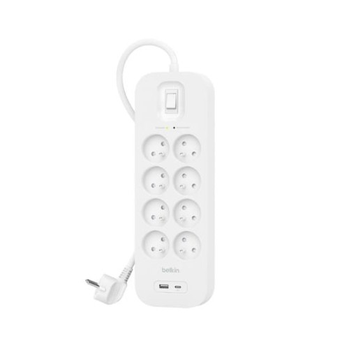 BELKIN LISTWA ZASILAJĄCA 8-PORTS + 1XUSB-A/1XUSB-C, 900J - 1735500