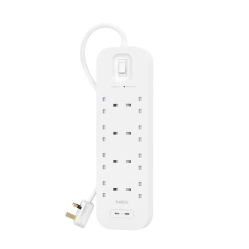 BELKIN LISTWA ZASILAJĄCA 8-PORT + DUAL USB-C, 30W, 900J - 1730196