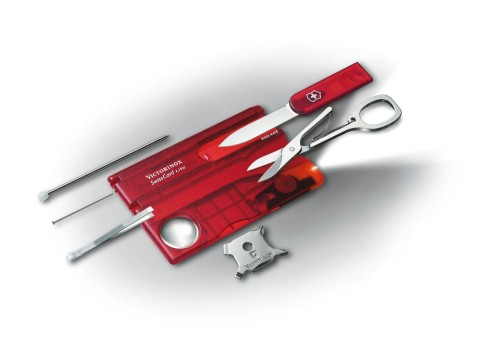 Zestaw Victorinox Karta SwissCard Lite z diodą , transparentny czerwony - 1672829