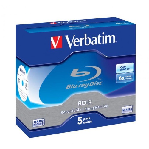 BD-R Verbatim 6x 25GB (Jewel Case 5) Blu-Ray Hard Coat - 1669794