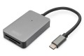 Czytnik kart DIGITUS 2-portowy USB Typ C UHS-II SD4.0 TF4.0 aluminium szary - 1528387