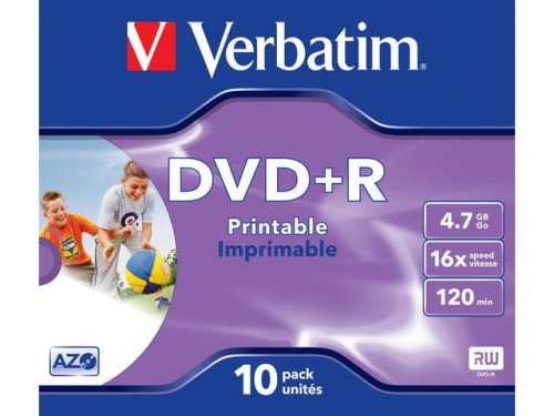 DVD+R Verbatim 4.7GB X16 printable (10 Jewel Case) - 1669791