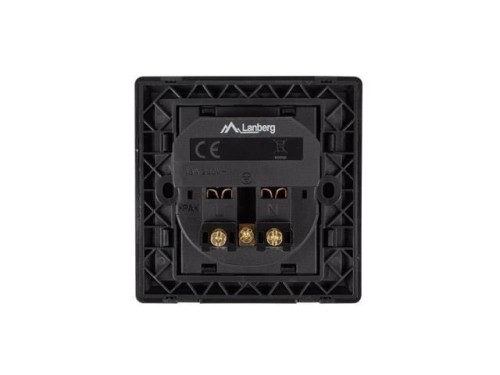Gniazdo podtynkowe Lanberg 230V pojedyncze + 2x USB 2.1 A schuko czarne - 1398237