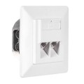 Gniazdo podtynkowe kompletne 2xRJ45 8p8c UTP Cat6 Netrack - 1399902