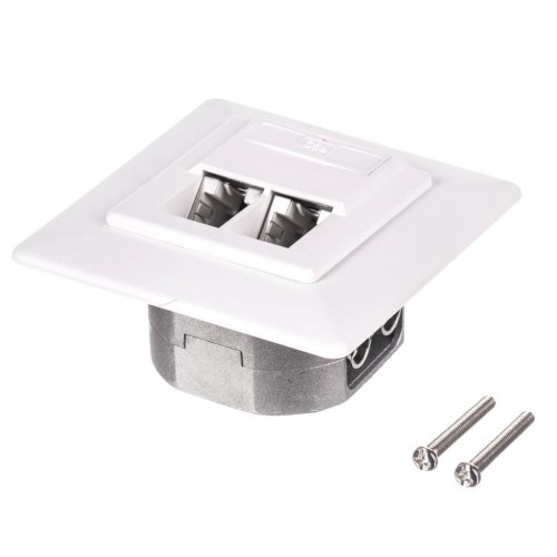 Gniazdo podtynkowe kompletne 2xRJ45 8p8c FTP Cat6 Netrack - 1399901