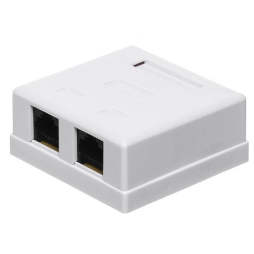 Gniazdo natynkowe kompletne 2xRJ45 8p8c UTP Cat6 LSA Netrack - 1399900
