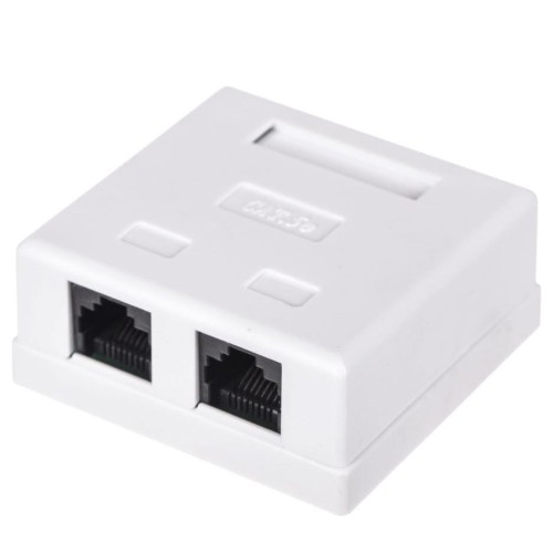 Gniazdo natynkowe kompletne 2xRJ45 8p8c UTP Cat5e LSA Netrack - 1399890