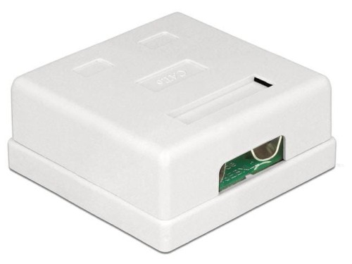 Gniazdo natynkowe Delock kat.6 2x RJ45 ekranowane białe - 1396468