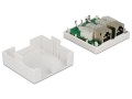 Gniazdo natynkowe Delock kat.6 2x RJ45 ekranowane białe - 1396469